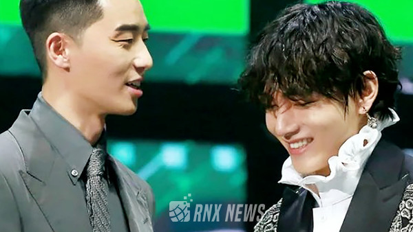 BTS(방탄소년단) V(뷔) & 박서준  [자료=RNX뉴스 DB / 카카오TV '박서준, Comma' 방송화면]